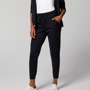 Banana Republic Kiera Cashmere joggers black drawstring waist banded ankle P SM